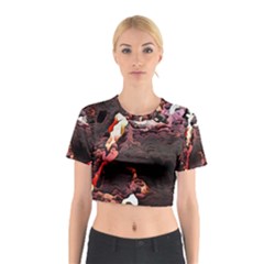 Texture Art Design Pattern Cotton Crop Top