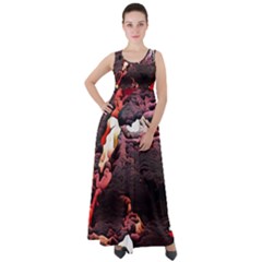 Texture Art Design Pattern Empire Waist Velour Maxi Dress