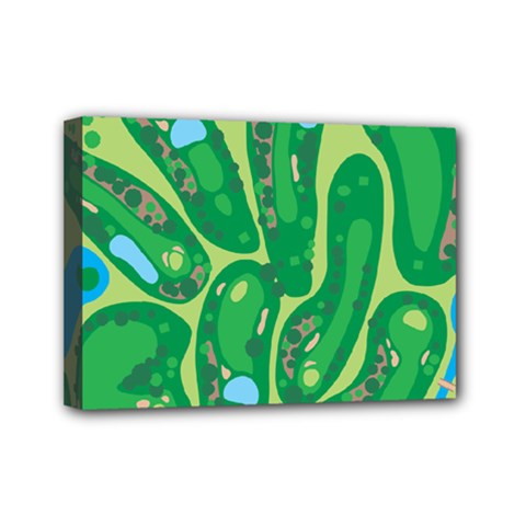 Golf Course Par Golf Course Green Mini Canvas 7  X 5  (stretched) by Pakrebo