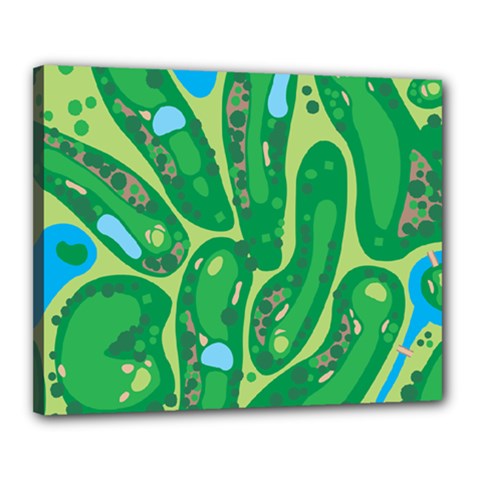 Golf Course Par Golf Course Green Canvas 20  X 16  (stretched) by Pakrebo