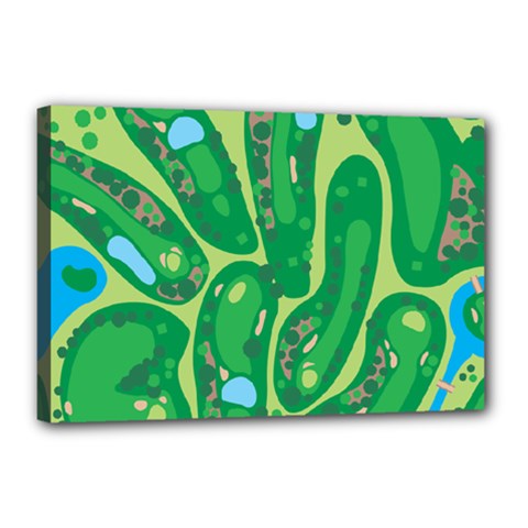 Golf Course Par Golf Course Green Canvas 18  X 12  (stretched) by Pakrebo