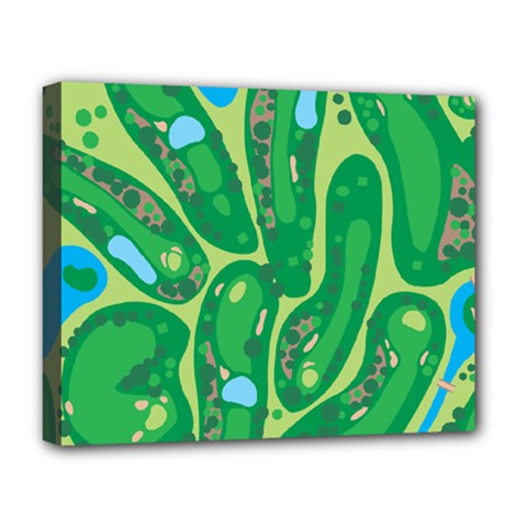 Golf Course Par Golf Course Green Deluxe Canvas 20  X 16  (stretched) by Pakrebo