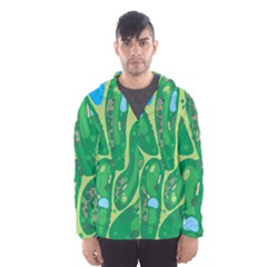 Golf Course Par Golf Course Green Hooded Windbreaker (men) by Pakrebo