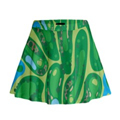 Golf Course Par Golf Course Green Mini Flare Skirt by Pakrebo