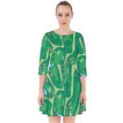 Golf Course Par Golf Course Green Smock Dress by Pakrebo