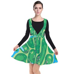 Golf Course Par Golf Course Green Plunge Pinafore Dress by Pakrebo