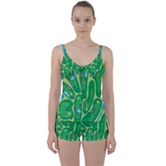 Golf Course Par Golf Course Green Tie Front Two Piece Tankini by Pakrebo