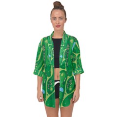 Golf Course Par Golf Course Green Open Front Chiffon Kimono by Pakrebo