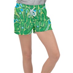 Golf Course Par Golf Course Green Women s Velour Lounge Shorts by Pakrebo