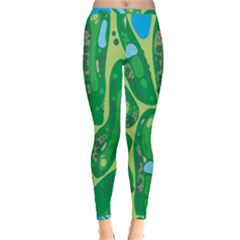 Golf Course Par Golf Course Green Inside Out Leggings by Pakrebo