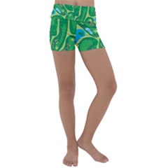 Golf Course Par Golf Course Green Kids  Lightweight Velour Yoga Shorts