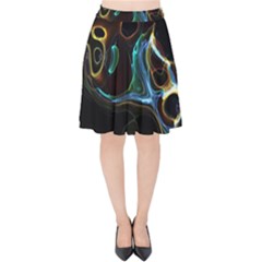 Abstract Background Pattern Velvet High Waist Skirt by Pakrebo