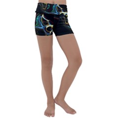 Abstract Background Pattern Kids  Lightweight Velour Yoga Shorts