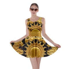 Golden Sun Gold Decoration Wall Skater Dress