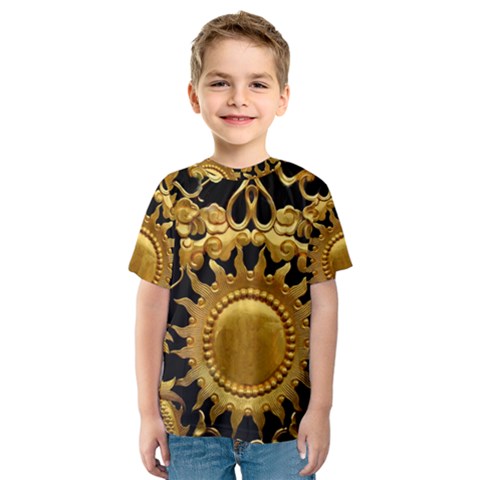 Golden Sun Gold Decoration Wall Kids  Sport Mesh Tee by Pakrebo