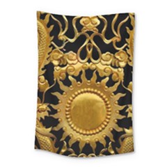 Golden Sun Gold Decoration Wall Small Tapestry by Pakrebo