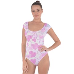 Valentine Background Hearts Bokeh Short Sleeve Leotard 