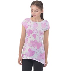 Valentine Background Hearts Bokeh Cap Sleeve High Low Top by Pakrebo