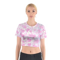 Valentine Background Hearts Bokeh Cotton Crop Top by Pakrebo