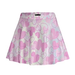 Valentine Background Hearts Bokeh Mini Flare Skirt by Pakrebo