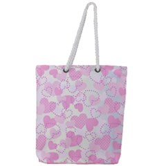 Valentine Background Hearts Bokeh Full Print Rope Handle Tote (large) by Pakrebo