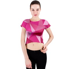 Pattern Halftone Geometric Crew Neck Crop Top by Pakrebo