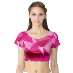 Pattern Halftone Geometric Short Sleeve Crop Top by Pakrebo