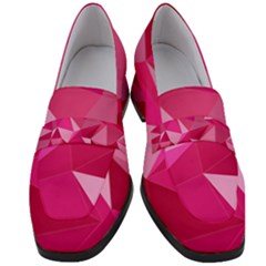 Pattern Halftone Geometric Women s Chunky Heel Loafers