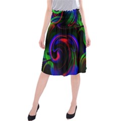 Swirl Background Design Colorful Midi Beach Skirt by Pakrebo