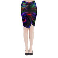 Swirl Background Design Colorful Midi Wrap Pencil Skirt by Pakrebo