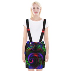 Swirl Background Design Colorful Braces Suspender Skirt by Pakrebo