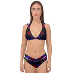 Swirl Background Design Colorful Double Strap Halter Bikini Set by Pakrebo