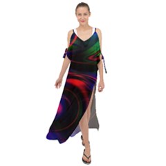 Swirl Background Design Colorful Maxi Chiffon Cover Up Dress by Pakrebo