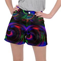 Swirl Background Design Colorful Stretch Ripstop Shorts