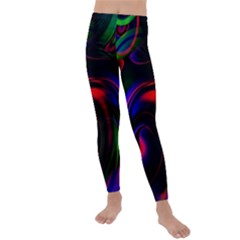 Swirl Background Design Colorful Kids  Lightweight Velour Leggings by Pakrebo