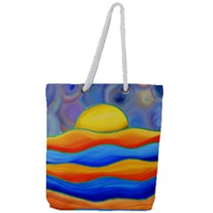 Paint Painting Landscape Scene Full Print Rope Handle Tote (large) by Pakrebo