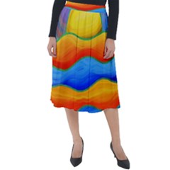 Paint Painting Landscape Scene Classic Velour Midi Skirt  by Pakrebo