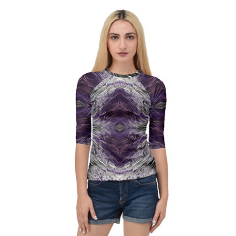 Pattern Abstract Horizontal Quarter Sleeve Raglan Tee by Pakrebo