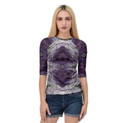 Pattern Abstract Horizontal Quarter Sleeve Raglan Tee