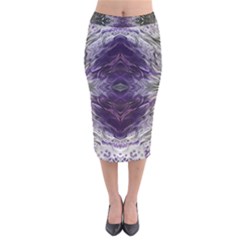 Pattern Abstract Horizontal Velvet Midi Pencil Skirt by Pakrebo