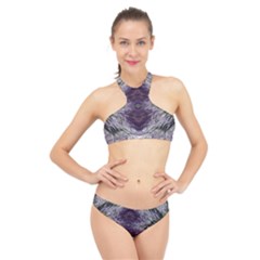 Pattern Abstract Horizontal High Neck Bikini Set by Pakrebo