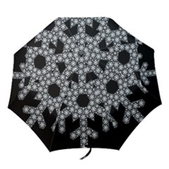 Snowflake Abstract Pattern Shape Folding Umbrellas by Pakrebo