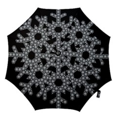 Snowflake Abstract Pattern Shape Hook Handle Umbrellas (medium) by Pakrebo