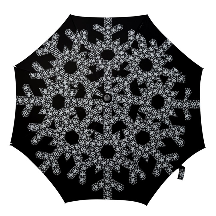 Snowflake Abstract Pattern Shape Hook Handle Umbrellas (Small)