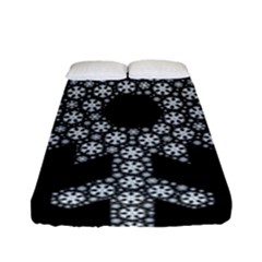 Snowflake Abstract Pattern Shape Fitted Sheet (full/ Double Size) by Pakrebo