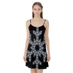 Snowflake Abstract Pattern Shape Satin Night Slip by Pakrebo