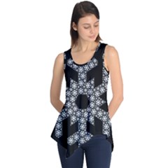 Snowflake Abstract Pattern Shape Sleeveless Tunic by Pakrebo