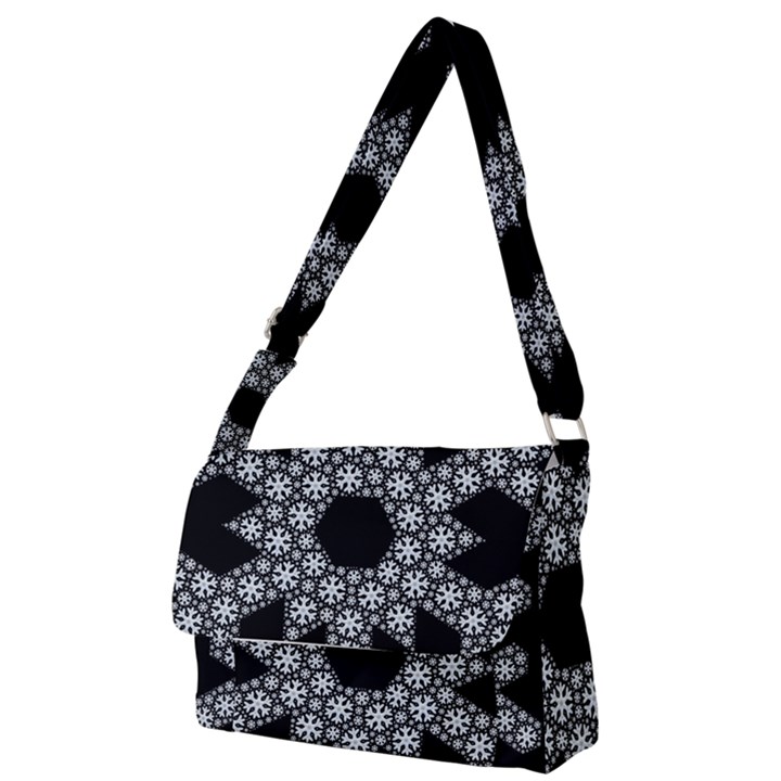 Snowflake Abstract Pattern Shape Full Print Messenger Bag