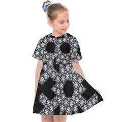 Snowflake Abstract Pattern Shape Kids  Sailor Dress by Pakrebo