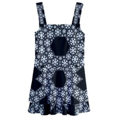 Snowflake Abstract Pattern Shape Kids  Layered Skirt Swimsuit